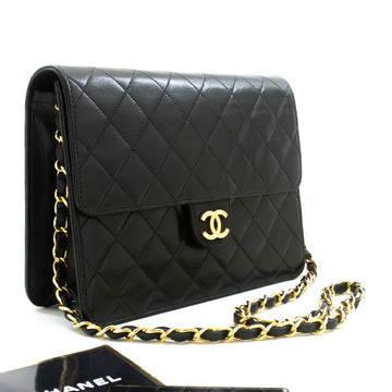 Top Quality Chanel Chain Shoulder Bag Clutch Black Quilted New Lambskin Purse