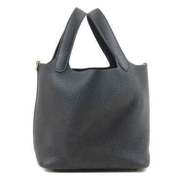 HERMES Taurillon Leather Picotin Lock PM Hand Bag Black