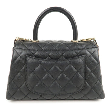 CHANEL Matelasse Caviar Skin COCO Handle 24 XS Bag Black A92990