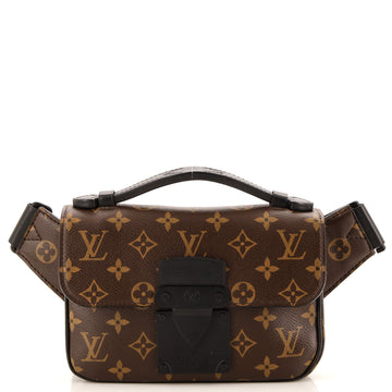 S Lock Sling Bag Macassar Monogram Canvas