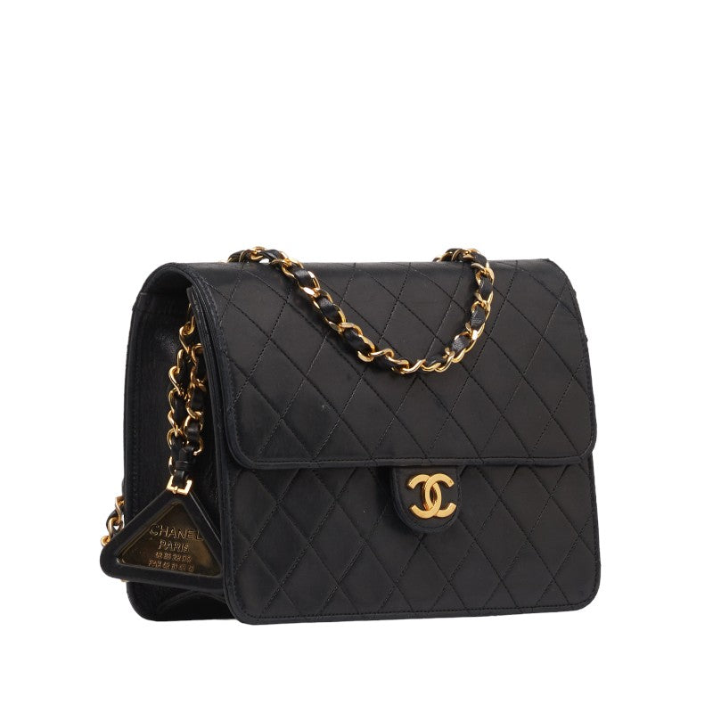 Chanel Matrases Coco Pushlock Chain Shoulder Bag Black  S  Chanel