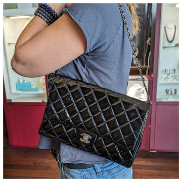 Chanel bags Black  Leather New Clutch With Chain CWC