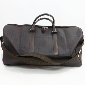 Indistinguishable  Burbe**y London Boston Bag Dark Brown PVC (SHC7-10900)
