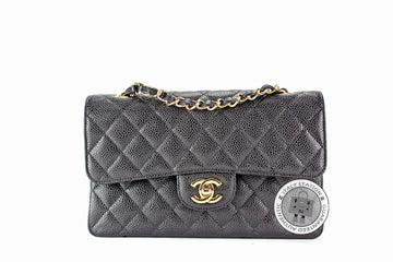 Chanel A01113 Classic CC Black Caviar Small Shoulder Bags Ghw