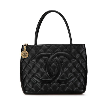 Top Quality Chanel Caviar Medallion Tote Black