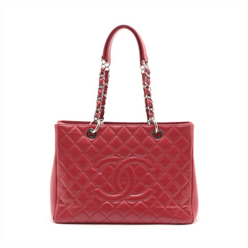 Chanel GST Caviar S Tote Top Bag Red Silver Gold  17th