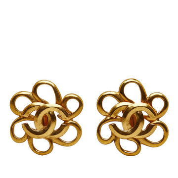 Chanel Flowers Cocono mark Earrings Gold  Ladies Chanel