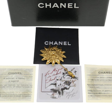Top Quality Chanel Brooch metal Gold CC Auth 38119