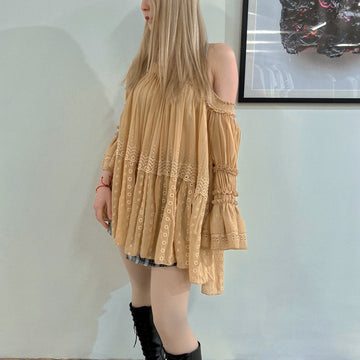 Chloe Pleated lace blo POP