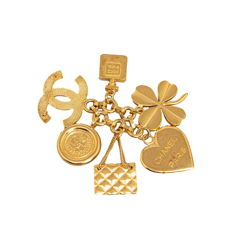Chanel Heart Clover Matrasse Coco Medal Brochure Gold   CHANEL
