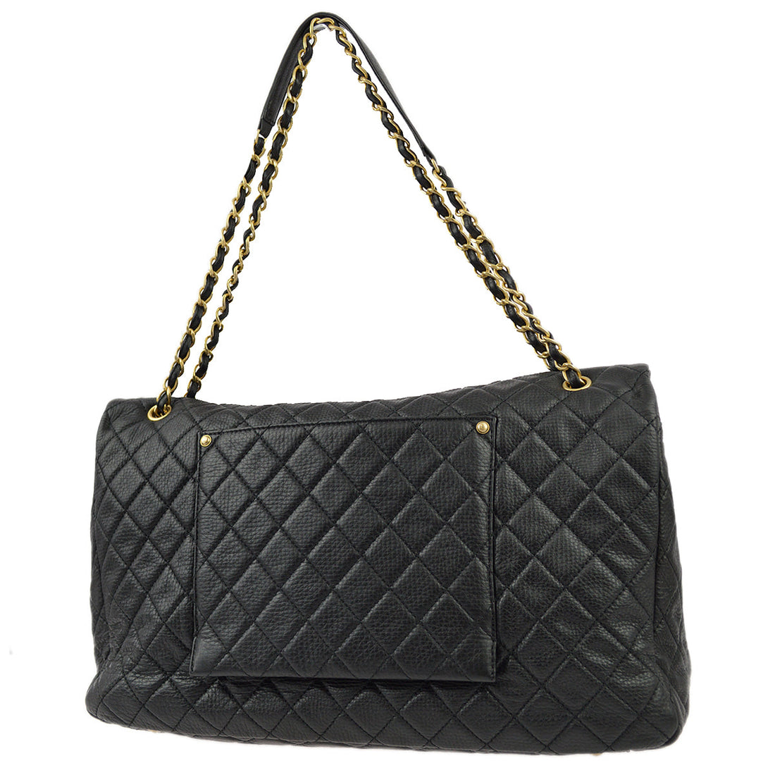 Top Quality Chanel Black Calfskin XXL Single Flap Shoulder Bag