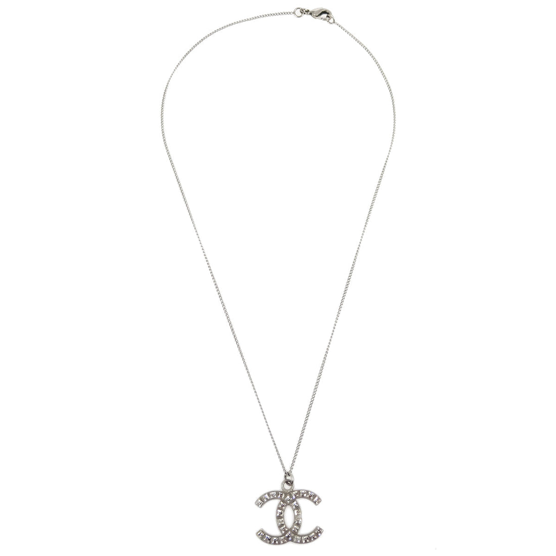Chanel Silver Chain Necklace Pendant B12A