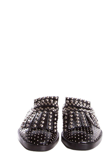 Clergerie Black Studded Mules SZ 36