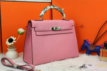 Hermes Kelly 32cm Leather Leather Handbag Pink