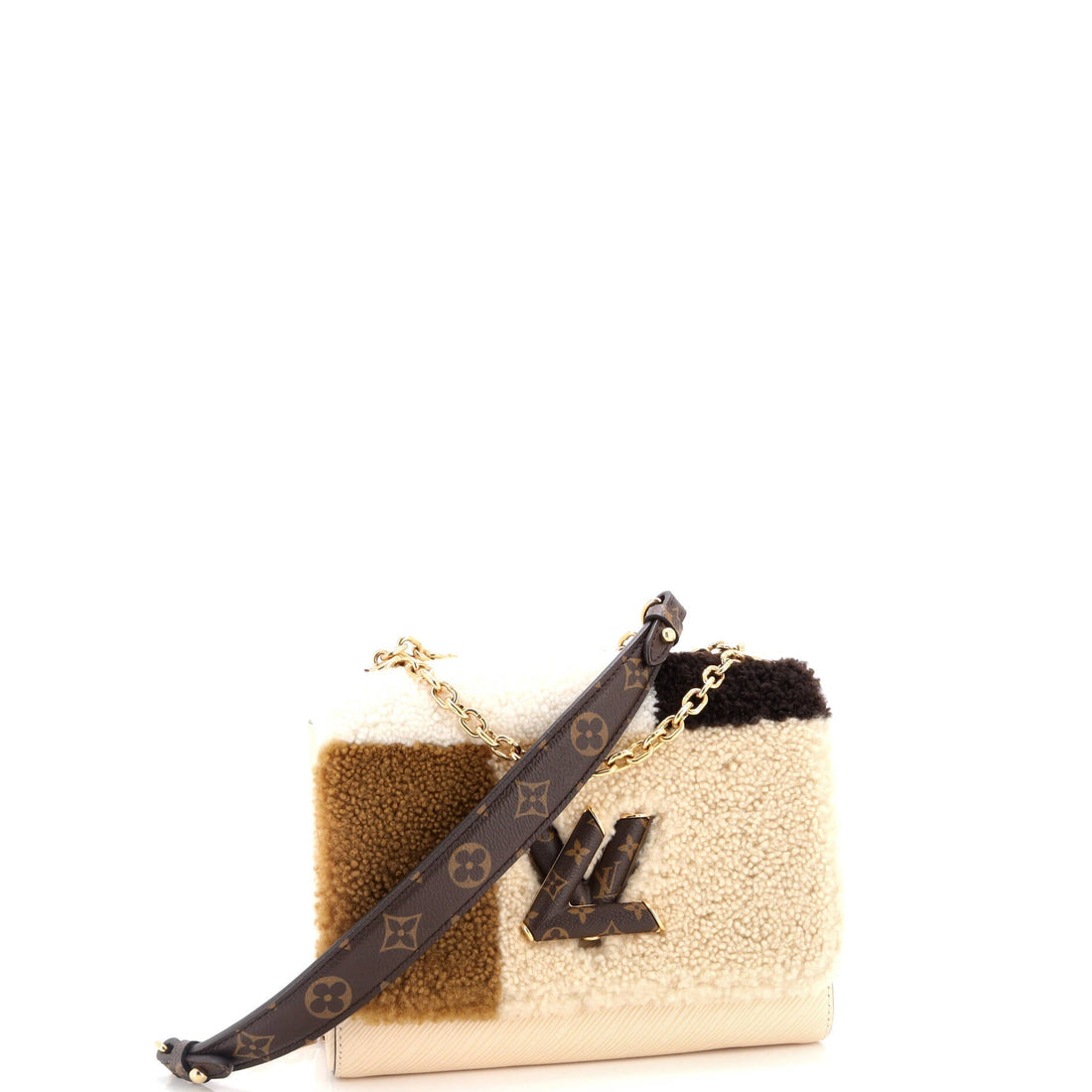 Twist Handbag Teddy Fleece with Epi Leather MM