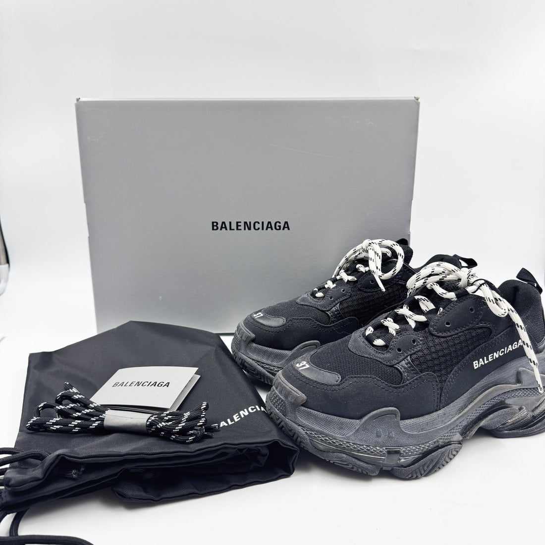 Balenciaga Triple S Black Sneaker Size37 TWS