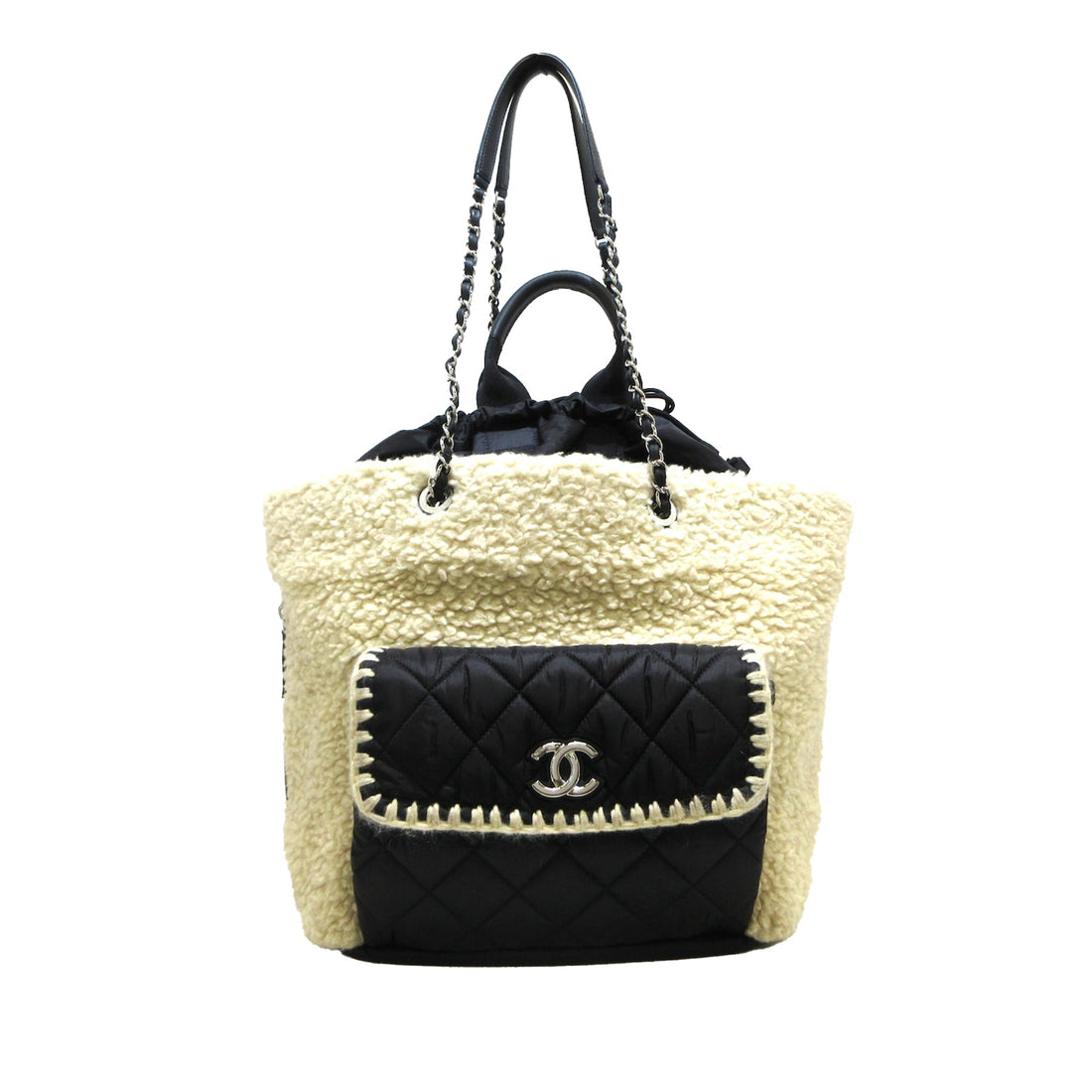 White Top Quality Chanel Large Coco Neige Shopping Tote Satchel