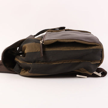 FENDI Straight Pattern Logo Embossed Backpack Brown