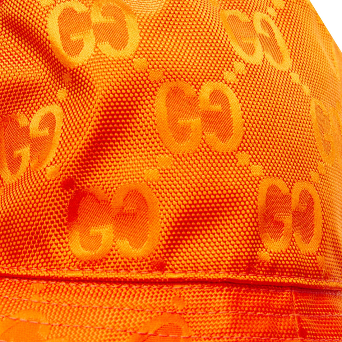 Gucci off the grid gg monogram leather trim bucket hat