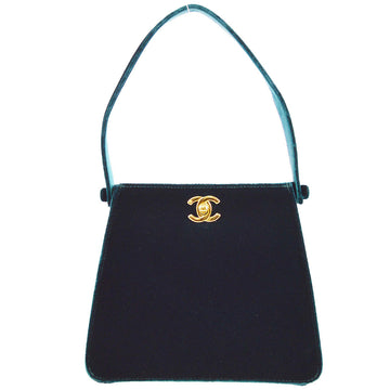Chanel * Moss Green Velvet Double Sided Turnlock Handbag