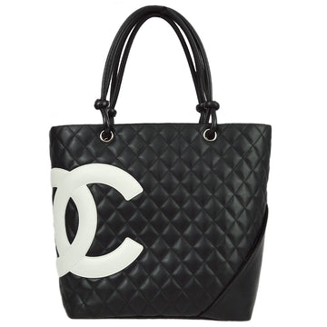 Chanel 2004-2005 Black Calfskin Cambon Ligne Handbag