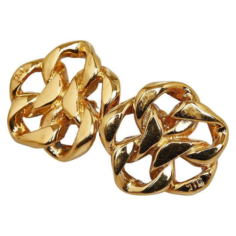 Chanel Chain Motif Earrings Gold  Ladies Chanel