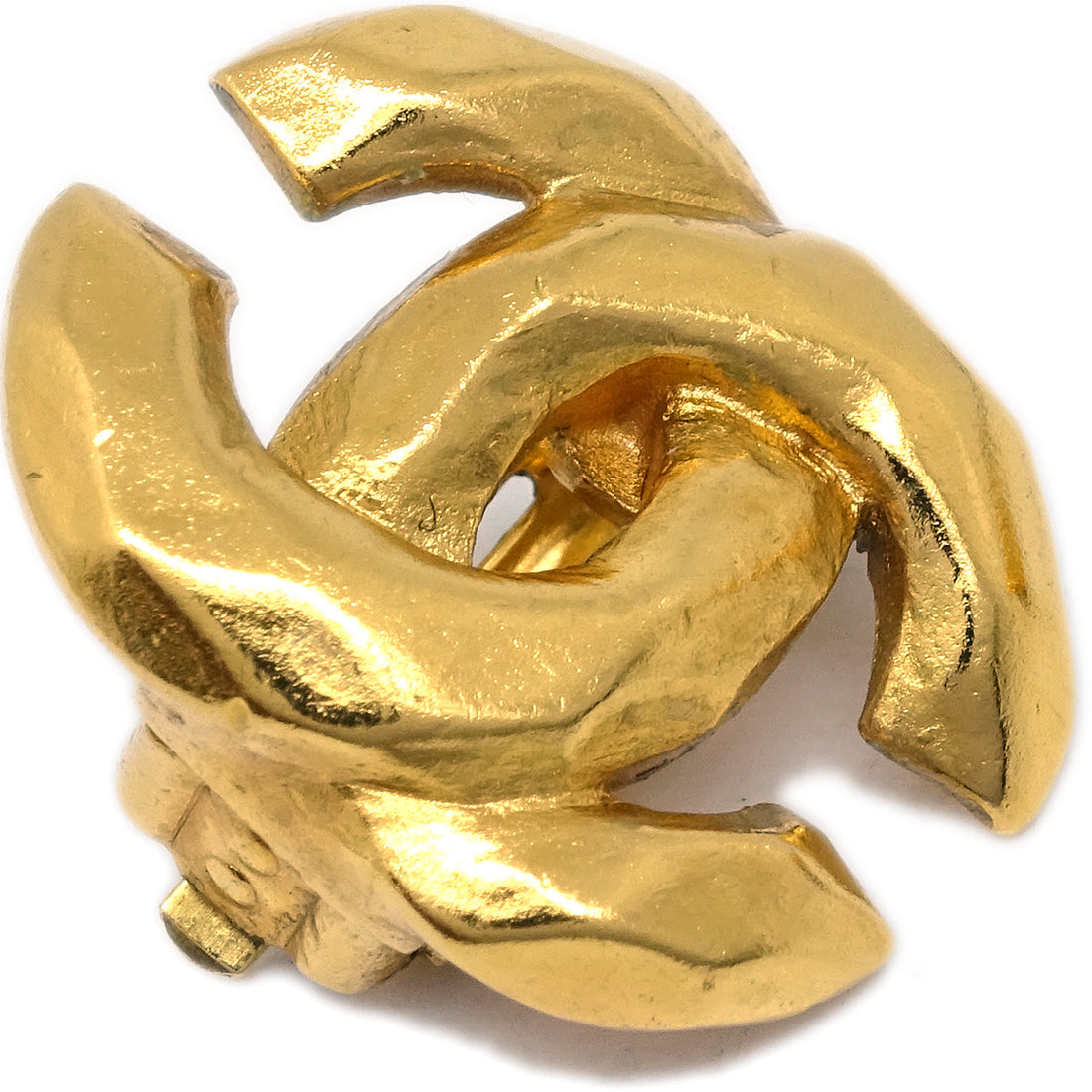 Chanel CC Earrings Clip-On Gold 99P