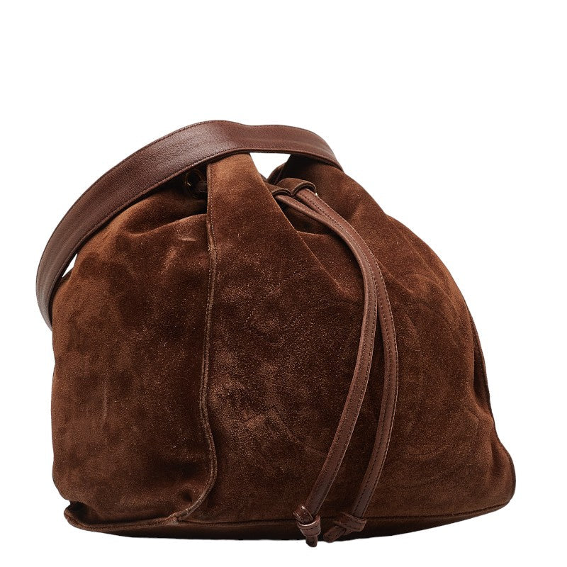 Chanel Coco Close Chain Shoulder Bag Brown Suede  Chanel