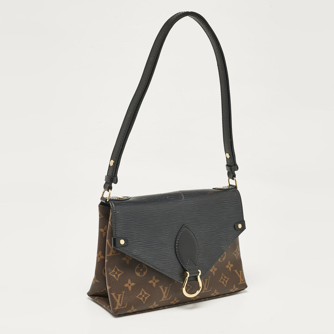 Louis Vuitton Black Epi Leather And Monogram Canvas Saint Michel Bag