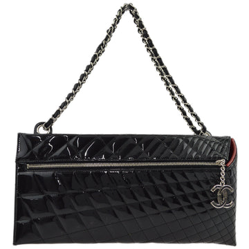 Chanel Black  Leather Double Chain Shoulder Bag