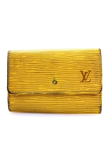 Louis Vuitton Unisex Epi Leather Snap Key Holder Trifold Wallet Yellow