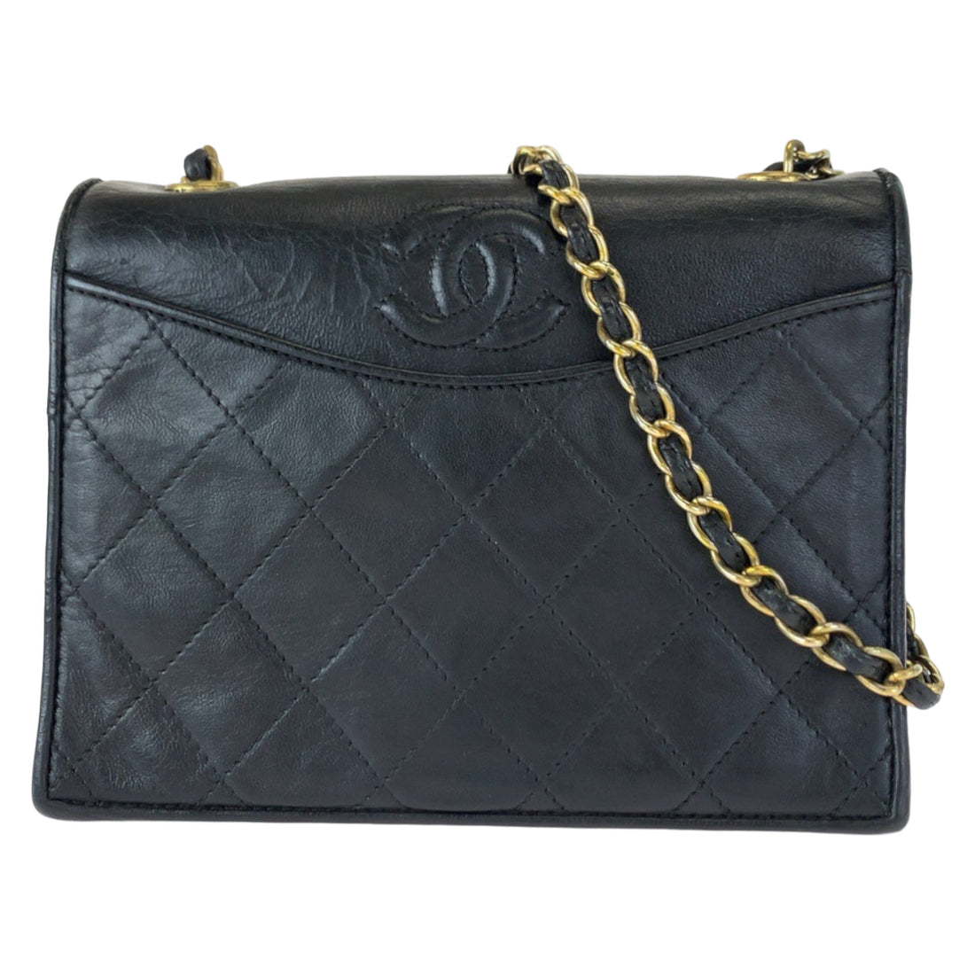 Chanel  Lambskin Single Flap Crossbody Bag