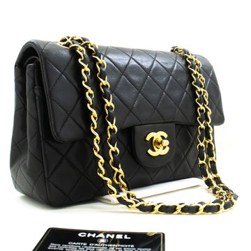 Top Quality Chanel Classic Double New 9" Chain Shoulder Bag Black Lambskin