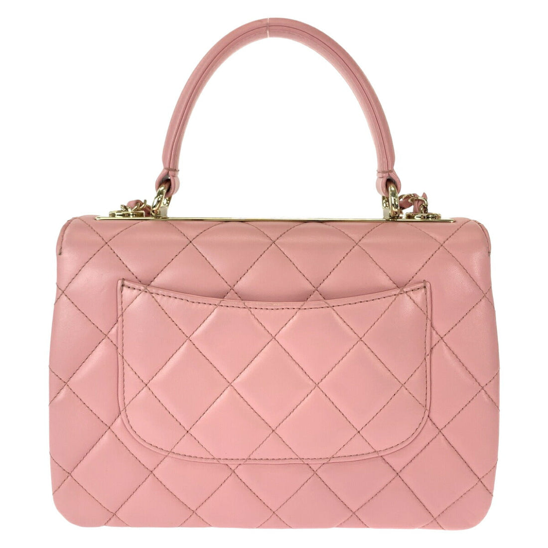 Chanel Lambskin Matelasse Turn Lock Logo Handbag