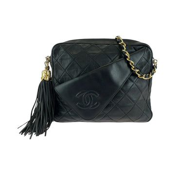Chanel  Lambskin Fringe Tassel Shoulder Bag