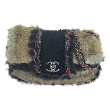 Top Quality Chanel  Coco Mark Turn Lock Fur Shoulder Bag