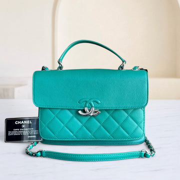Chanel Togo/epsom/caviar/clemence/callfskin/cowhide/lambskin 25CM 2017 Urban Handle Quilted Grained CalBNkin Green Blue Silver Hardware Series 23