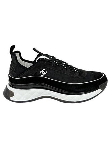 Fabric Suede CalBNkin Low-Top Sneakers Dark Grey Chanel