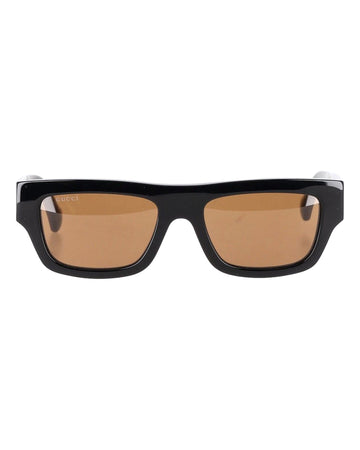 Gucci GG1301S Rectangular-Frame Sunglasses in Black Acetate