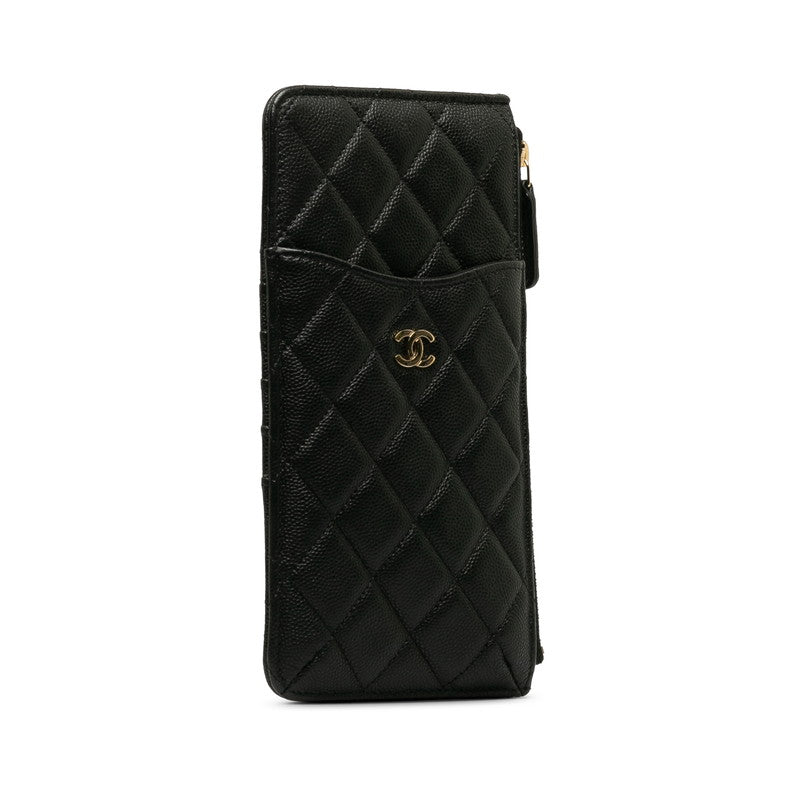 Chanel Matrases Cocono mark Timeless Classic Card Box Long Wallet Black Caviar   CHANEL