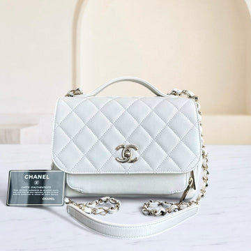 Chanel Business Affinity - Togo/epsom/caviar/clemence/callfskin/cowhide/lambskin Medium White Golden Hardware Series 25