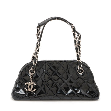 Chanel Mademoiselle  Leather Chain Shoulder Bag Black Silver G  14th