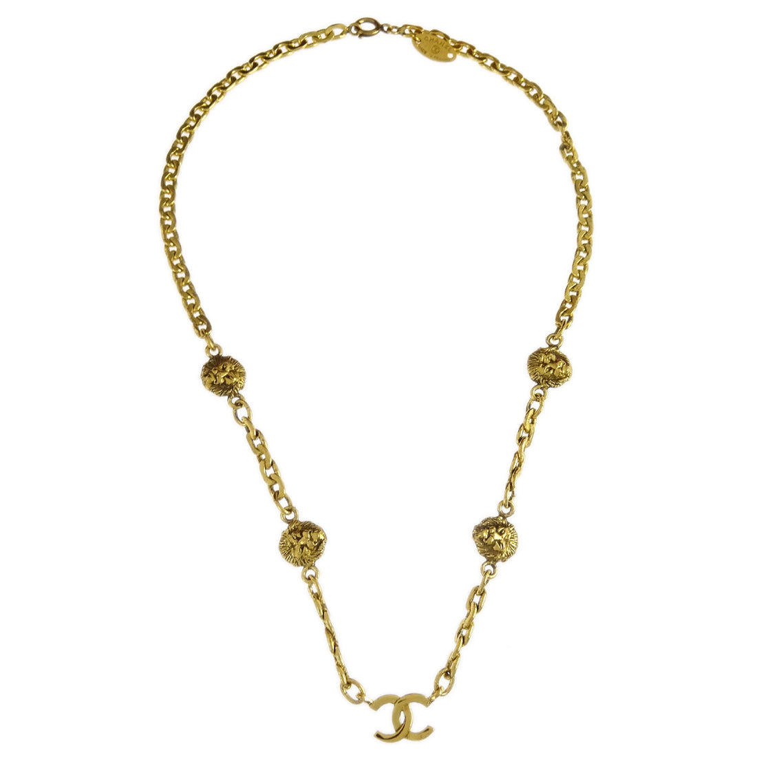 Chanel Lion Gold Chain Pendant Necklace