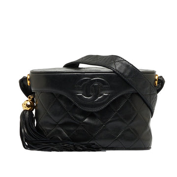 Chanel Cocono mark Tassel winged Shoulder Bag Black Leather  Chanel