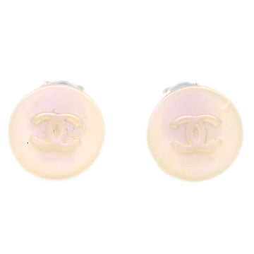 Chanel Button Earrings White Clip-On 00C