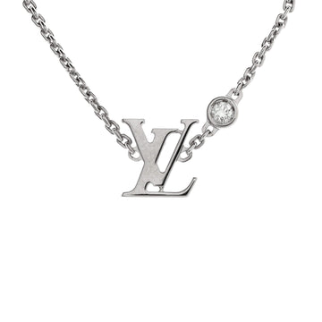 Idylle Blossom LV Pendant Necklace 18K White Gold with Diamond