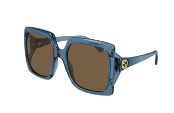 GUCCI Sunglasses GG0876S 004, Blue Crystal Brown Lens, 100% Replc, For Women, Gucci Eye