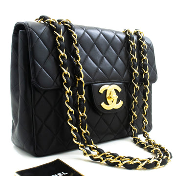 Chanel Classic Large " Chain Shoulder Bag New Black Lambskin