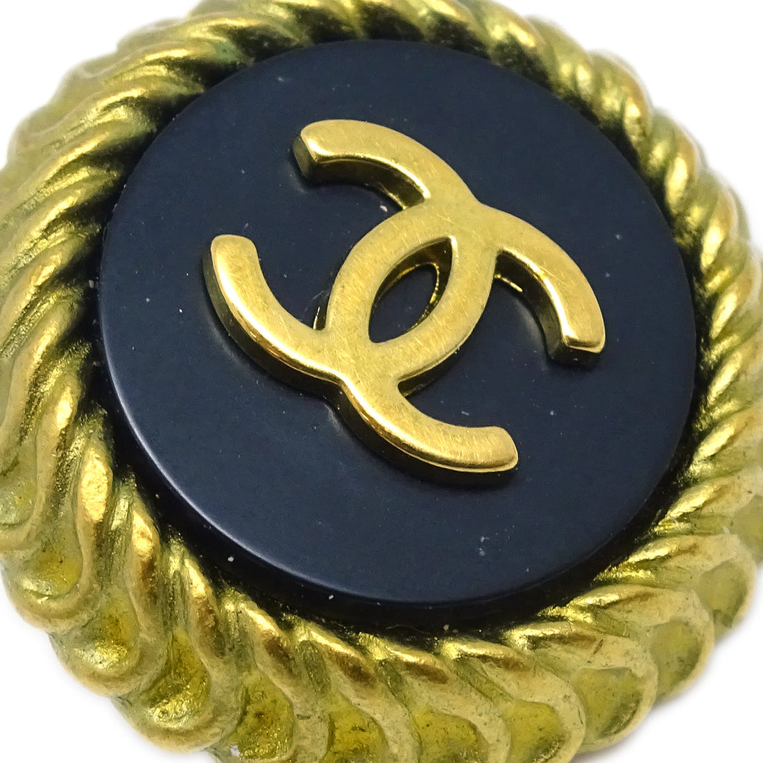 Chanel Gold Button Earrings Clip-On 95C