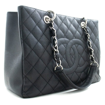 Top Quality Chanel Caviar GST 13" Grand Shopping Tote Chain Shoulder Bag Black